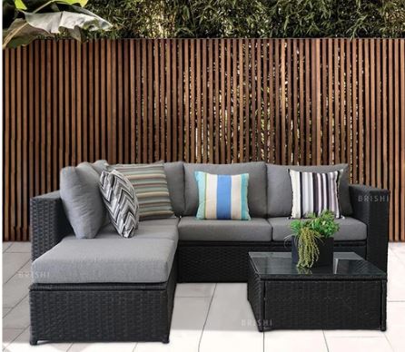 4 (1) AD-060, Outdoor L Shape Wicker Sofa Set