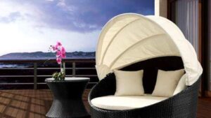 CFI-160 AD-160 Wicker Daybed With Side Table