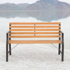 AD-183 Wood And Metal Double Seater Bench