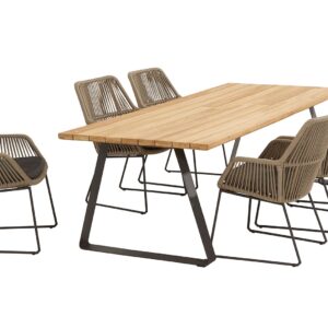 AD-238 Metal Rope And Wood Dining Set